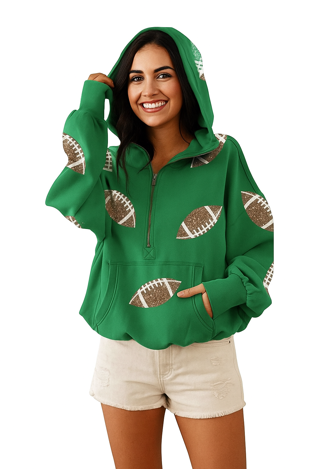 Football Game Day Zip Up Hoodie