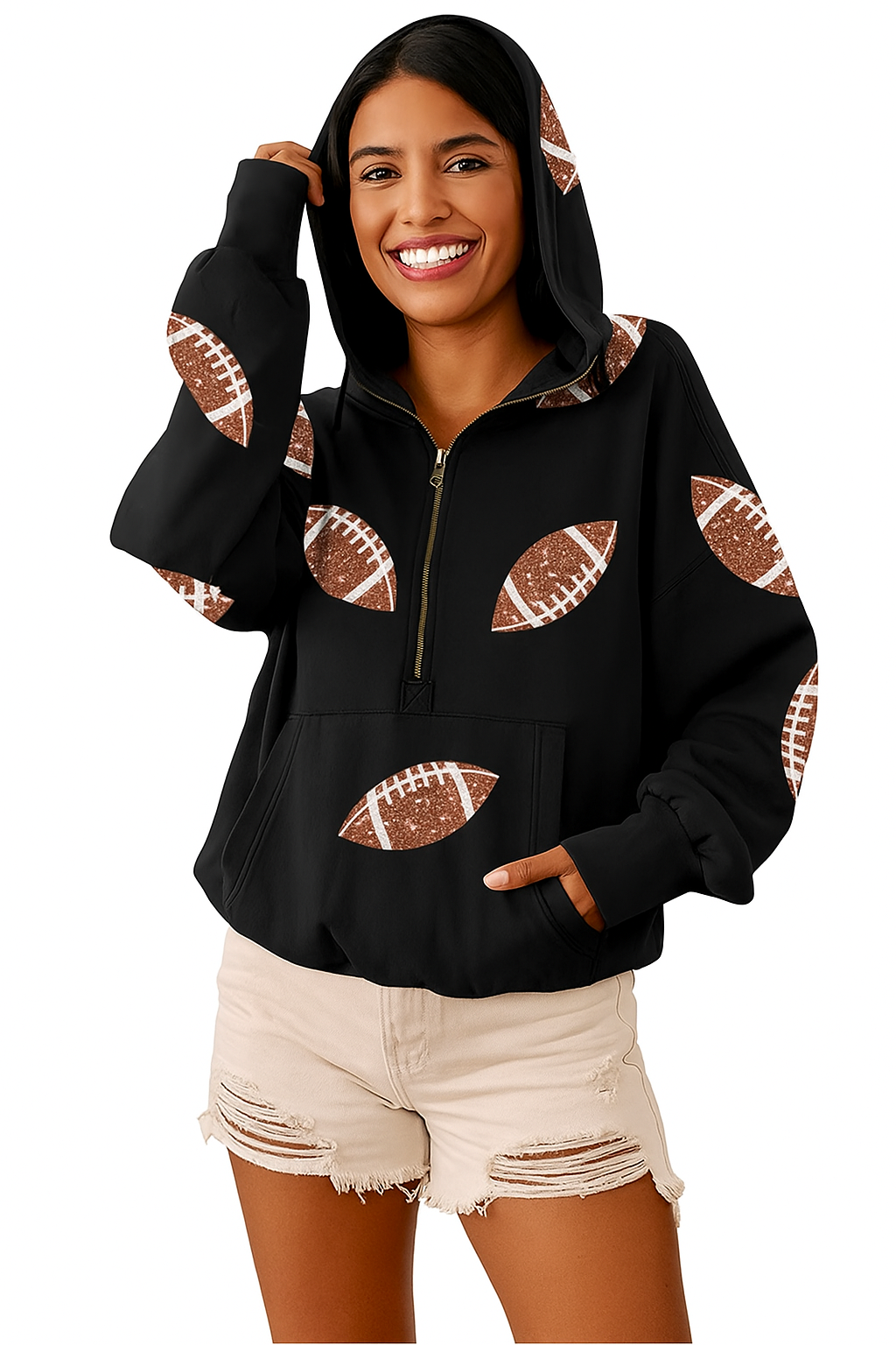 Football Game Day Zip Up Hoodie