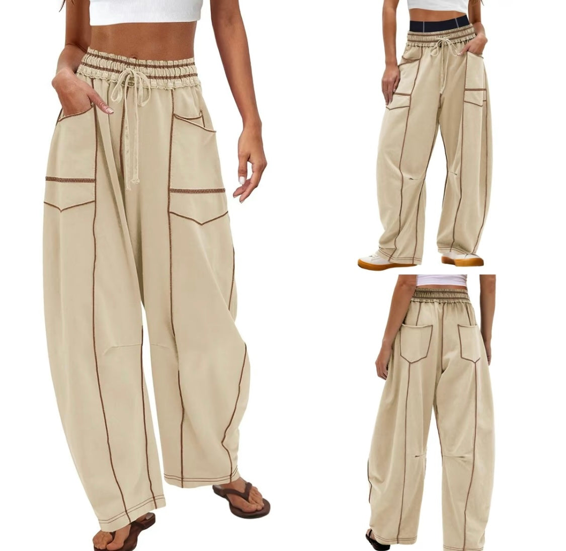 Wide Leg Barrel Lounge Pants