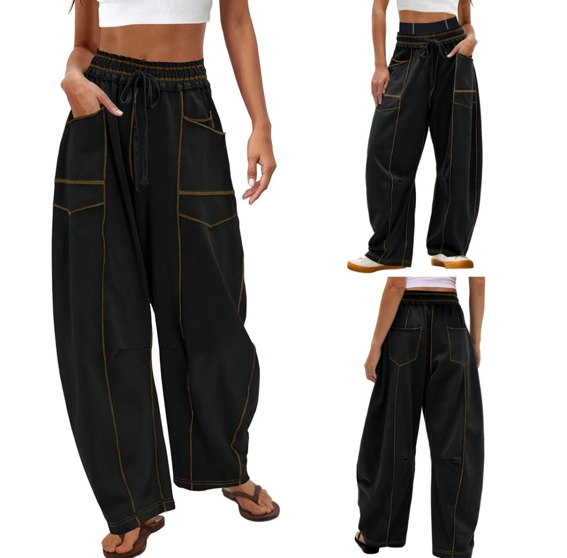 Wide Leg Barrel Lounge Pants