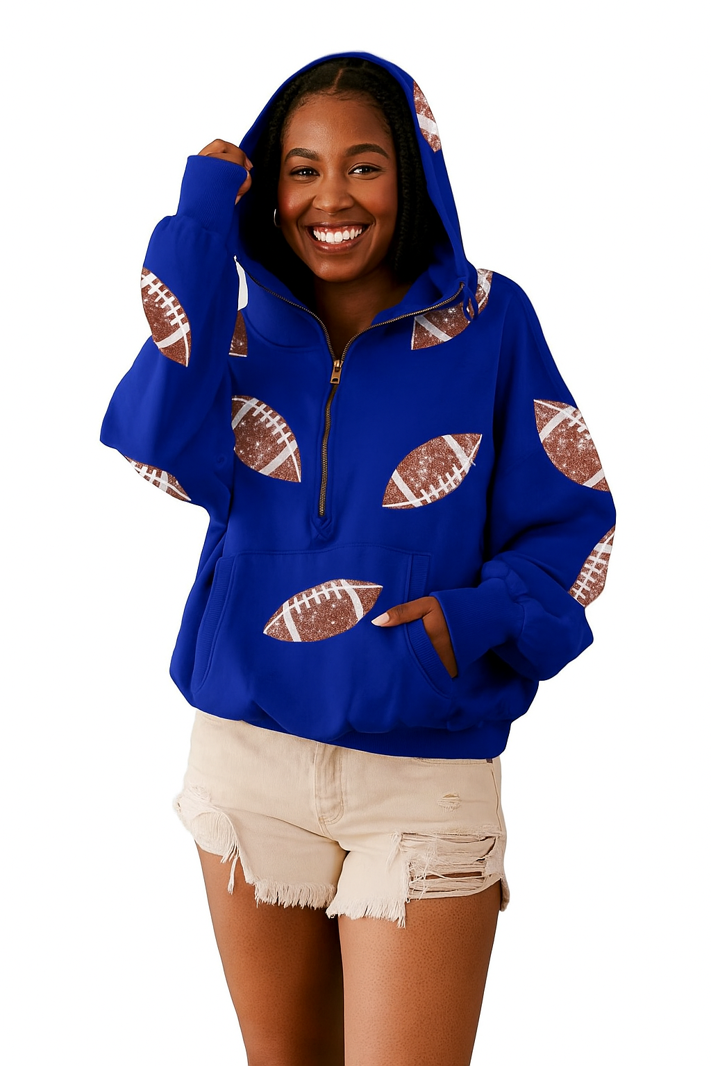 Football Game Day Zip Up Hoodie