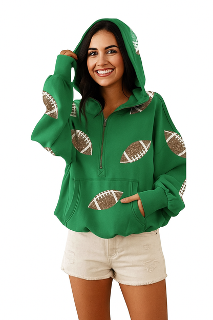 Football Game Day Zip Up Hoodie
