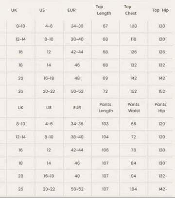 Size Chart