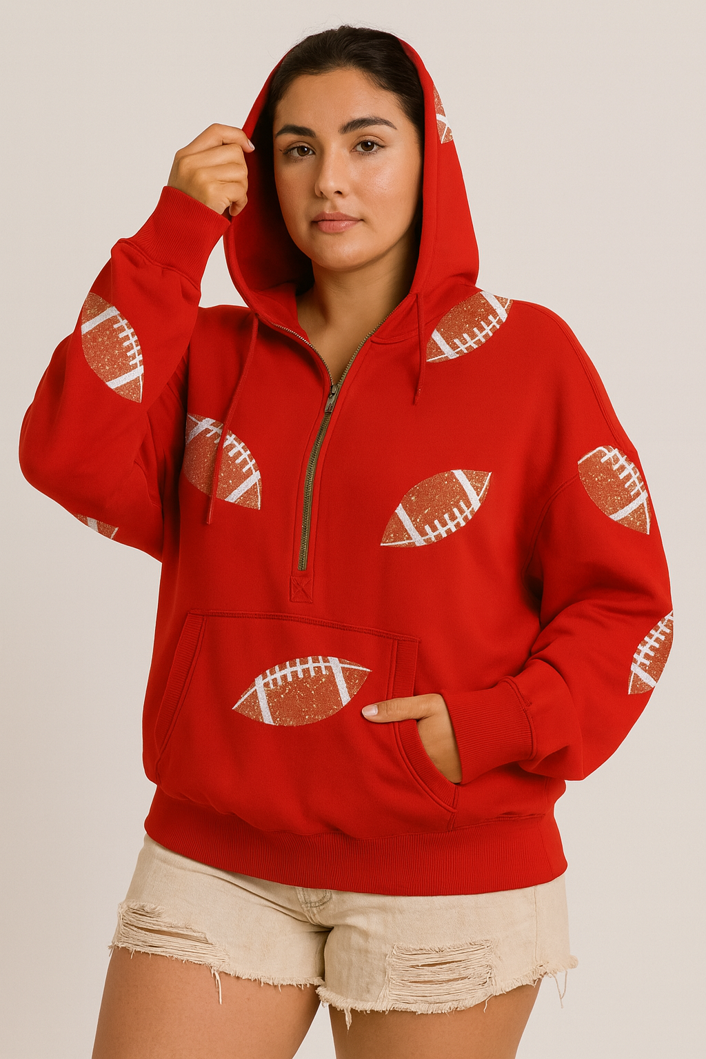 Football Game Day Zip Up Hoodie