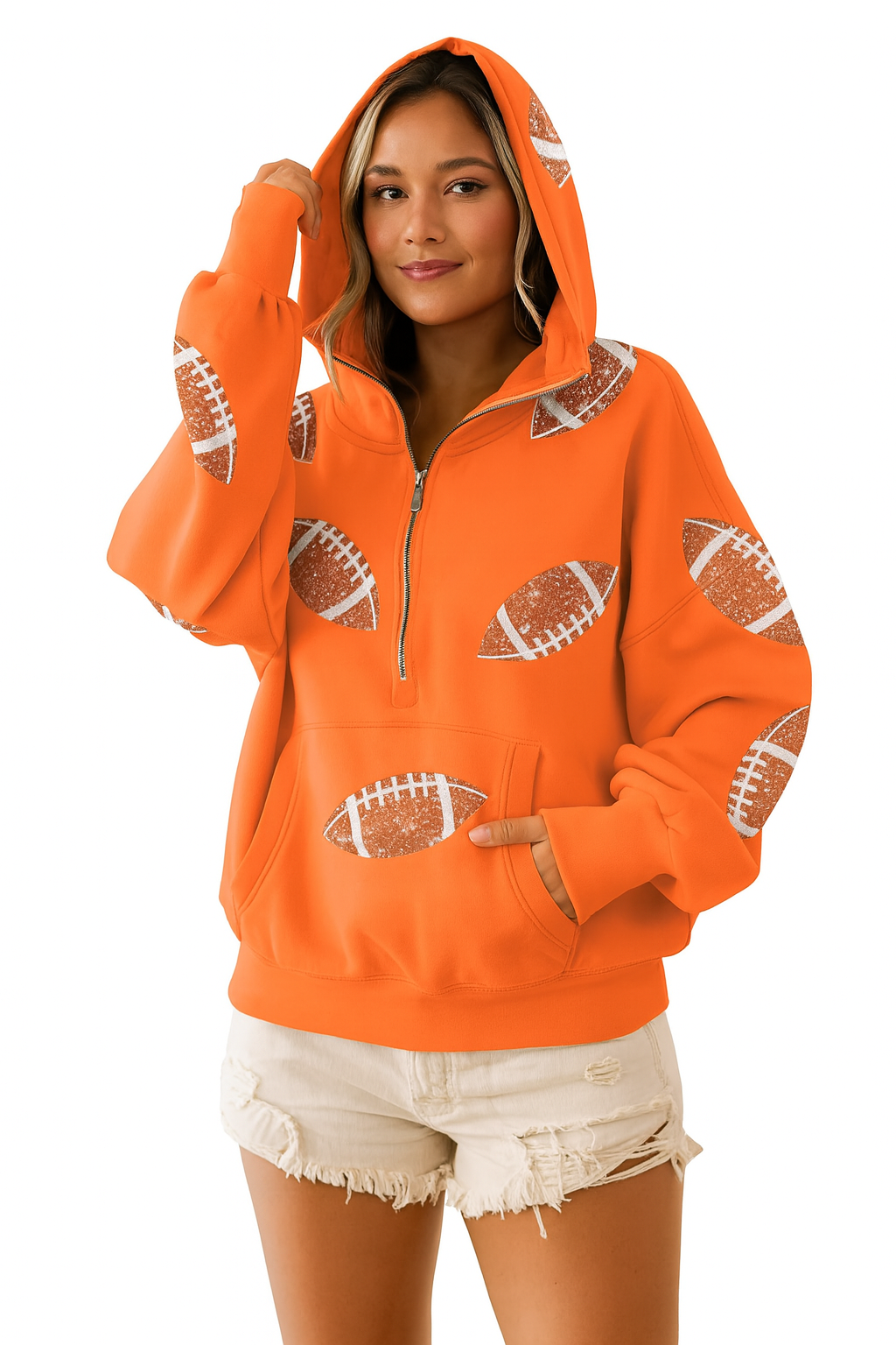 Football Game Day Zip Up Hoodie