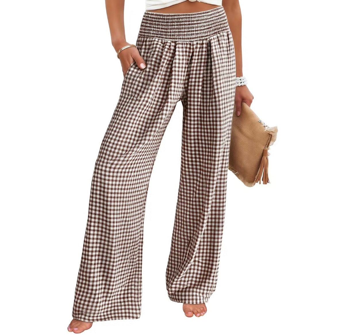 Relaxed Gingham Pants