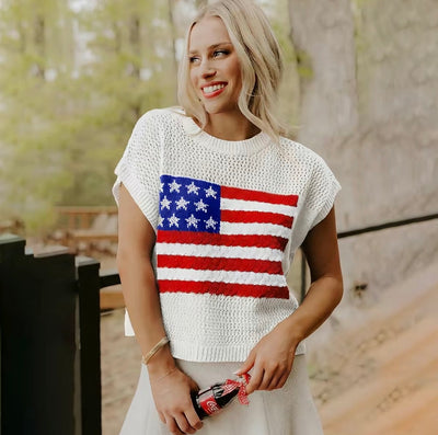 American Flag Knit Sweater