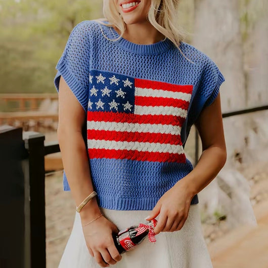 American Flag Knit Sweater