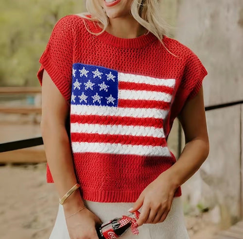 American Flag Knit Sweater