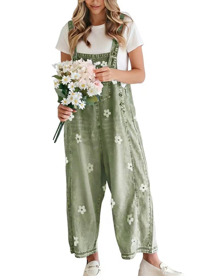 Camellía Floral Overalls