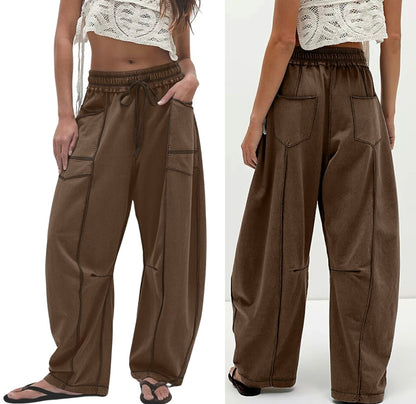 Wide Leg Barrel Lounge Pants