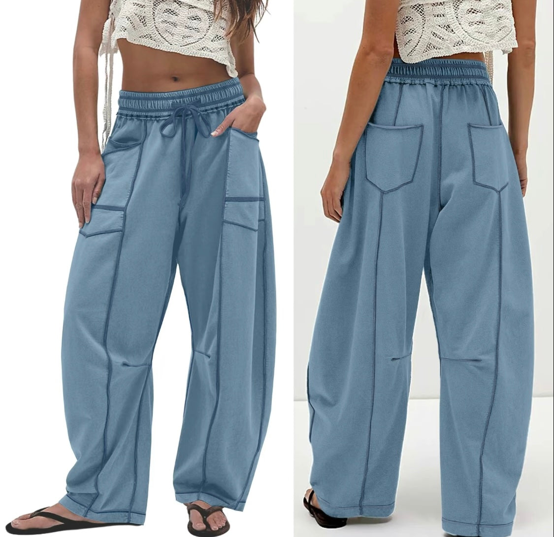 Wide Leg Barrel Lounge Pants