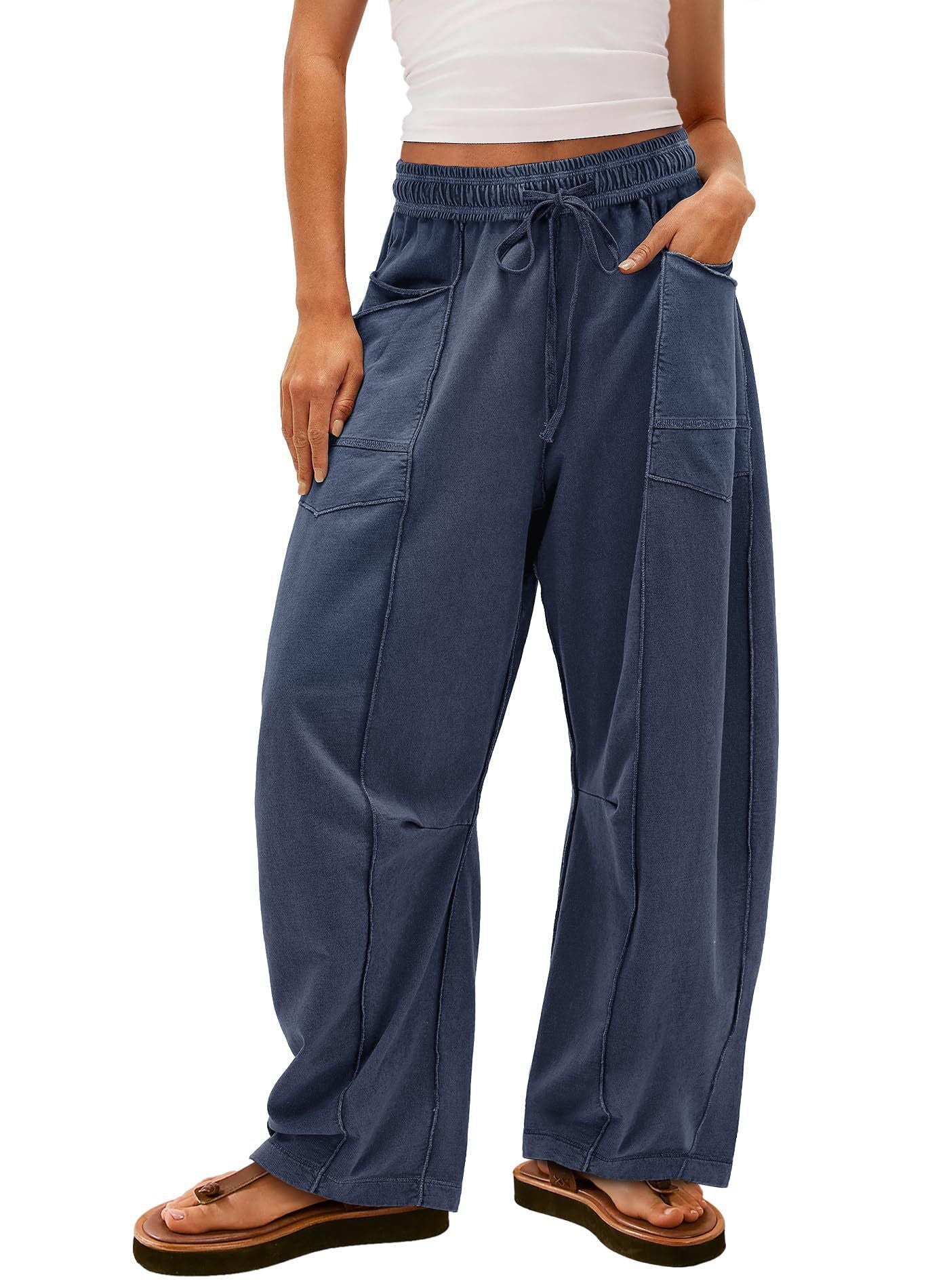 Wide Leg Barrel Lounge Pants