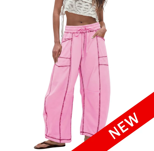 Wide Leg Barrel Lounge Pants