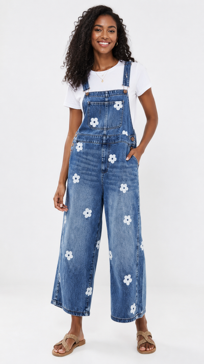Camellía Floral Overalls