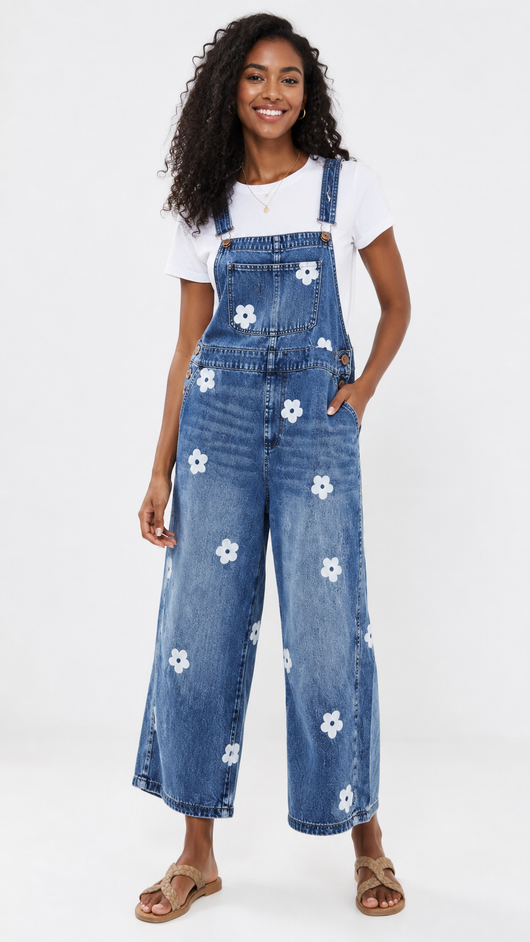 Camellía Floral Overalls