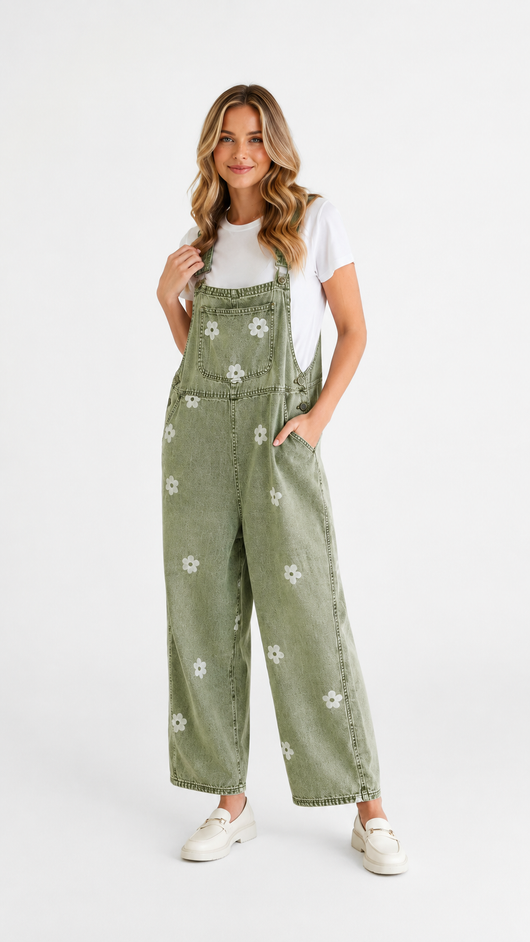 Camellía Floral Overalls