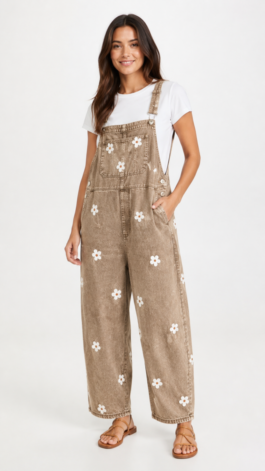 Camellía Floral Overalls